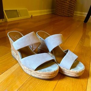 Franco Sarto Sand Suede Wedges Size 7.5